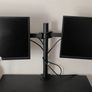 2 Dell monitors with Dual monitor Desk Mount Image 2