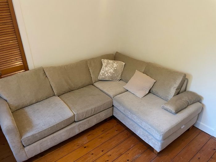 Light grey corner couch