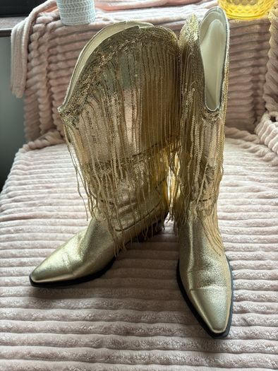 Gold Tassel Cowboy Boots