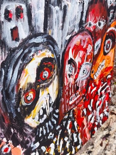 Original Acrylic Painting  Faces of War II