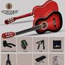 3/4 Classical Guitar for Kids Teenager Students Beginners with Nylon-String (36 Inches, Red Glossy) Image 7