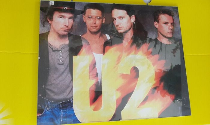 Vintage large U2 photo in frame