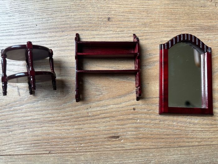 Quality Dolls House Mahogany Furniture Set 12 pieces