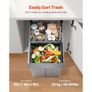 Trash Can for Kitchen Cabinets, 20+10+10L Double Under Sink Garbage Waste Recycling Bin, Under Mount Waste Container Image 4