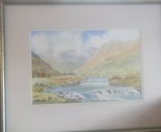 a lovely large  water colour painting of connemara by dublin artist tony lynch