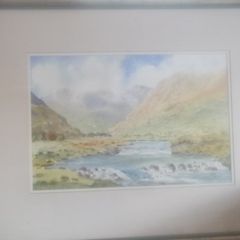 a lovely large  water colour painting of connemara by dublin artist tony lynch