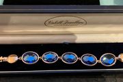 Rose Plated Blue Stone Bracelet