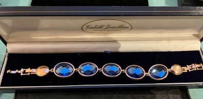 Rose Plated Blue Stone Bracelet
