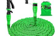 50 FT Expandable Garden Hose with 3/4", 1/2" Fittings, Anti-Leakage - Flexible Expanding Hose with 8 Function Spray Nozzle MULTIPLE COLOURS/SIZES AVAILABLE (FREE POSTAGE)