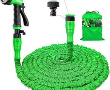 50 FT Expandable Garden Hose with 3/4", 1/2" Fittings, Anti-Leakage - Flexible Expanding Hose with 8 Function Spray Nozzle MULTIPLE COLOURS/SIZES AVAILABLE (FREE POSTAGE)