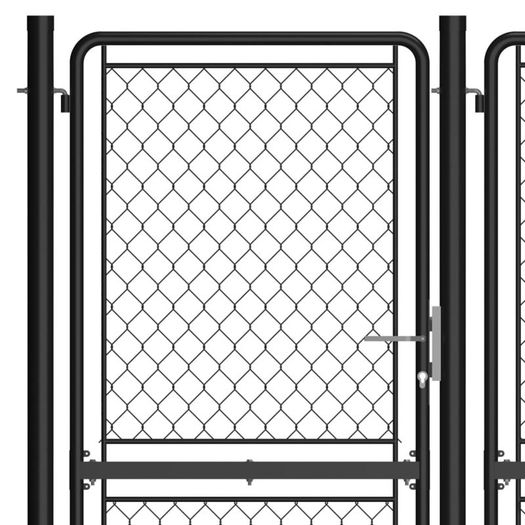 Garden Gate Steel 200x495 cm Anthracite