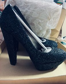 Black Glitter High Heels