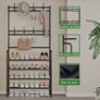 Coat Rack Shoe Rack With Storage Shelf Freestanding with 8 Hooks for Entryway Bedroom Closet 4 Tier, Black Image 3