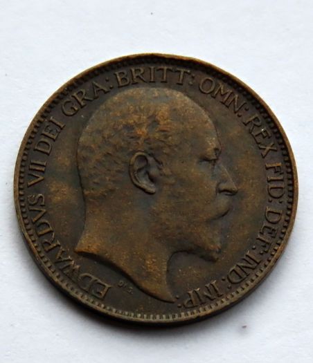 1903 farthing bronze british edwardian era coin