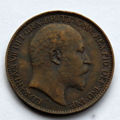 1903 farthing bronze british edwardian era coin