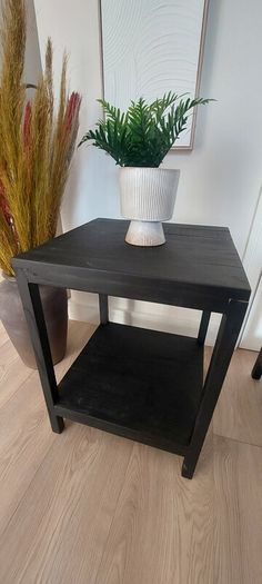 2x Black Side Tables / Bedside Lockers