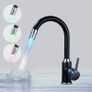 LED Kitchen Sink Mixer Taps Swivel Spout Pull Out Basin Tap Black Chrome Faucet Image 4