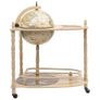 Freestanding Globe Bar Wind Stand Eucalyptus Wood Green Image 8