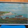 Vintage OIL on Board PAINTING of the cliff Dover Image 10