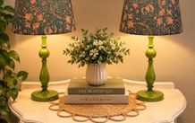 Pair of upcycled lamps with William Morris design