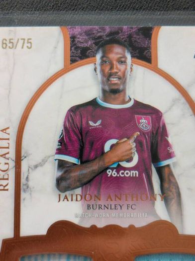 Jaidon Anthony Regalia Relics Match-Worn Memorabilia Topps Royalty Premier League