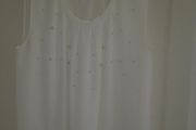 ladies white shiffon peral detail top