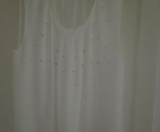 ladies white shiffon peral detail top