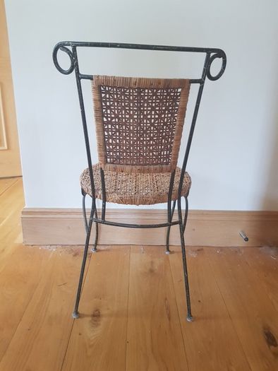 Stunning Design Show Piece Wrought Iron and Rattan Chair