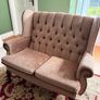 Vintage Style High Back Buttoned 2 Seater Sofa Image 2