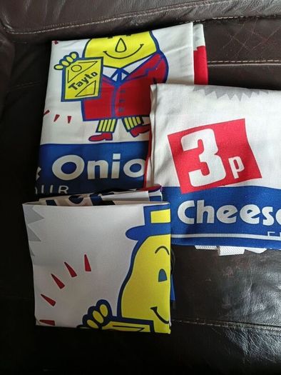Mr Tayto Set. "Apron,Big Cushion Cover & Carrier Bag