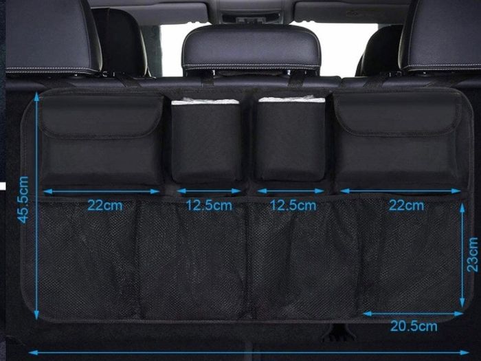Car Boot Organiser Waterproof Kick Mats Car Organiser Seat Back Protectors, Multi-Pocket Children's Travel Storage