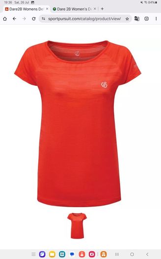 Womens Dare2B Quick Dry TShirt - Size 12 - Fiery Coral - BNWT RRP 30