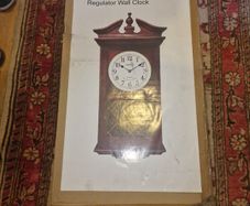 Regulator Wall Clock Dark oak finish
