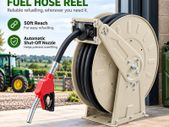 50ft Retractable Diesel Fuel Hose Reel 300 PSI Automatic Nozzle