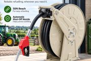 50ft Retractable Diesel Fuel Hose Reel 300 PSI Automatic Nozzle