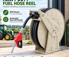 50ft Retractable Diesel Fuel Hose Reel 300 PSI Automatic Nozzle