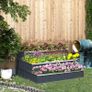 118cm x 118cm x 62cm 3 Tier Raised Garden Bed, Metal Elevated Planer Box Kit Flower Pot w/ A Pairs of Glove for Backyard, Patio to Grow Vegetables, Herbs, and Flowers, Grey Image 4