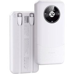 REMAX - RPP-38 20000mah Pinjur Series PD+QC Built In Cable Fast Charging Power Bank ( PD 20W + QC 22.5W ) - White