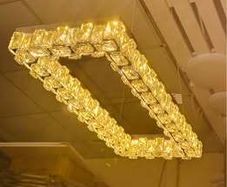 Rectangle crystal chandelier Stainless Steel 700 x 300mm