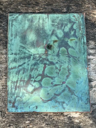 1 Rustic Patinated Turquoise Copper Abstract Wall Art Farmhouse Decor Copper Wall Hangings Metal Wall Art