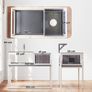 Wooden Turtle House with Mesh Roof, Removable Tray and Lamp Holder 104x53x82 cm Gray and White Image 4