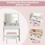 Dressing Table with LED Bulbs Mirror & Stool Image 10