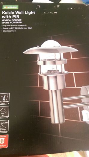 New in box Kelsie Wall light with Pir