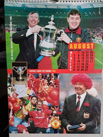 Man United 1995 Double Winners Official Collectors Calendar