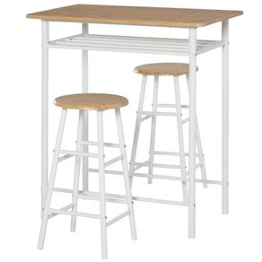 3-Piece Dining Kitchen Set with 1 Table and 2 Matching Chairs for Home Pub Cafe (FREE POSTAGE)