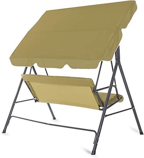 Garden Hammock 3 Seater Swing Chair Patio Bench Seat with Canopy Outdoor - Olive