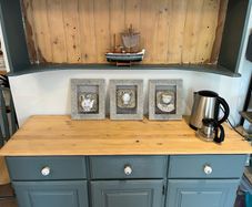Original Mixed Media Art - Set of 3 Framed Porcelain Tea Set Sculptures | ACE Griesel Art Studios