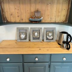 Original Mixed Media Art - Set of 3 Framed Porcelain Tea Set Sculptures | ACE Griesel Art Studios