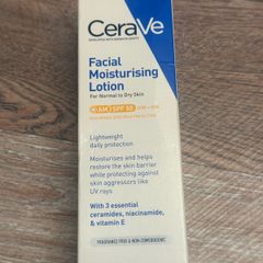 CeraVe AM Facial Moisturising Lotion SPF50 with UV Protection and 3 essential Ceramides & Vitamin E for Normal to Dry Skin 52ml