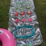 Pink Inflatable Ring with Handles & pool lounger + Pillow Image 6